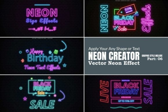Download Neon Editable Vector Effect - Vector Collection