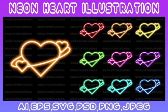 Download Heart Neon Line Illustration Art Vector - Vector Collection