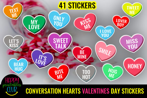 Download Conversation Hearts Valentines Day Stick - Valentine Collection