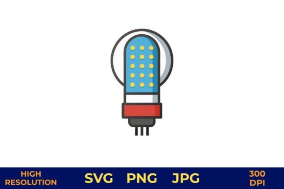 Download LED Bulb Vector with Glowing Diodes - Vector Collection