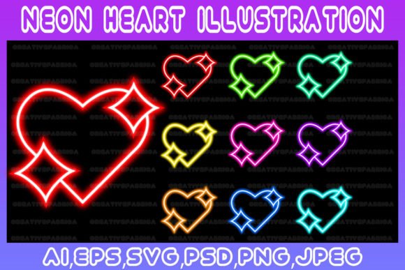 Download Heart Neon Line Illustration Art Vector - Vector Collection