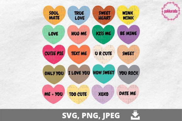 Download Valentines Conversation Hearts - Valentine Collection