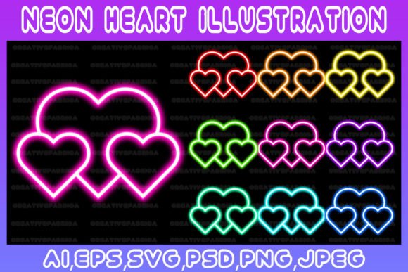 Download Heart Neon Line Illustration Art Vector - Vector Collection