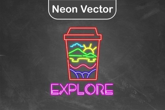 Download Neon Logo Vector - Cup Explore - Vector Collection