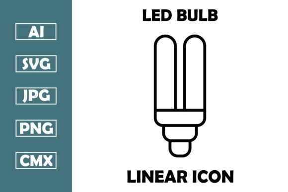 Download Led Bulb Vector Line Icon Design - Vector Collection