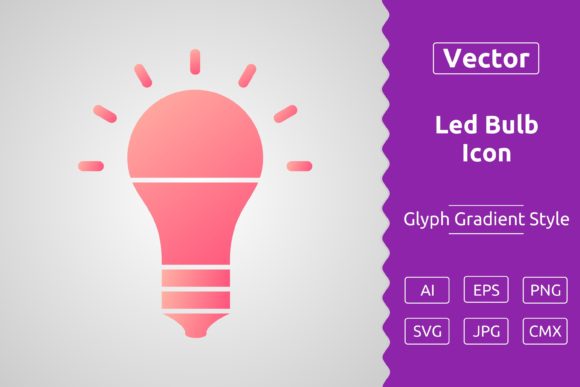 Download Vector Led Bulb Gradient Icon - Vector Collection