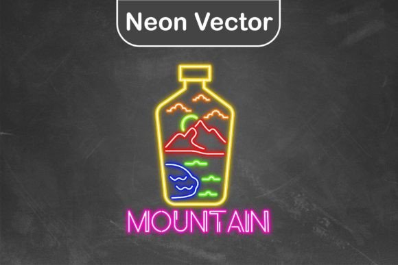 Download Neon Logo Vector - Bottle Mountain - Vector Collection