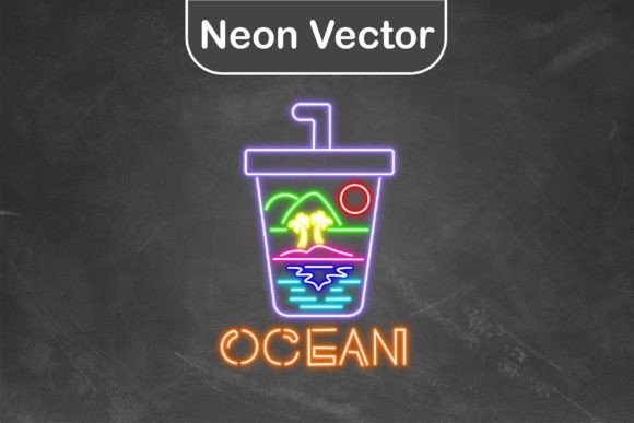 Download Neon Logo Vector - Drink Ocean - Vector Collection