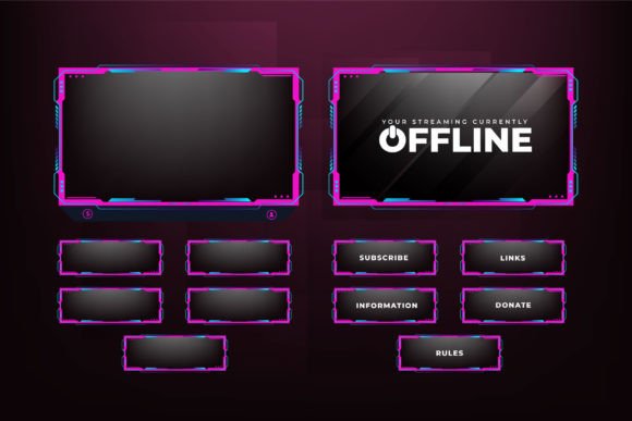 Download Live Streaming Overlay Decoration Vector - Vector Collection