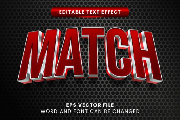 Download Red Match 3d Editable Vector Text Effect - Vector Collection