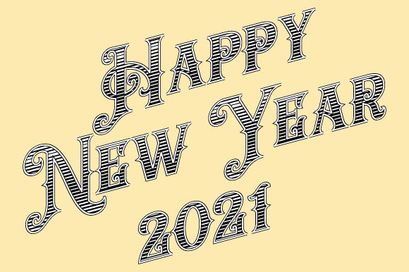 Download Happy New Year 2021 Retro Vintage Vector - Vector Collection