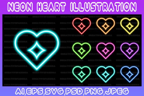 Download Heart Neon Line Illustration Art Vector - Vector Collection