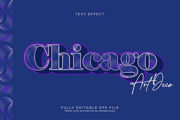 Download Chicago Text Effect Font Type Vector - Vector Collection