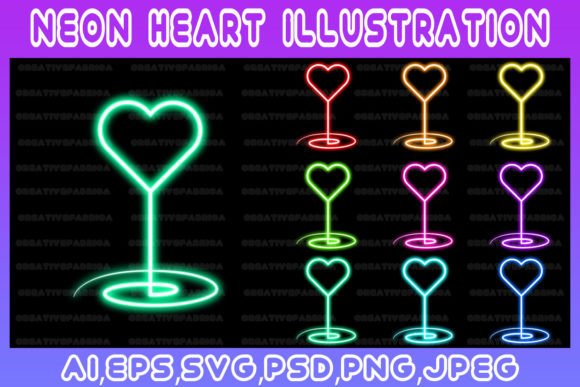 Download Heart Neon Line Illustration Art Vector - Vector Collection