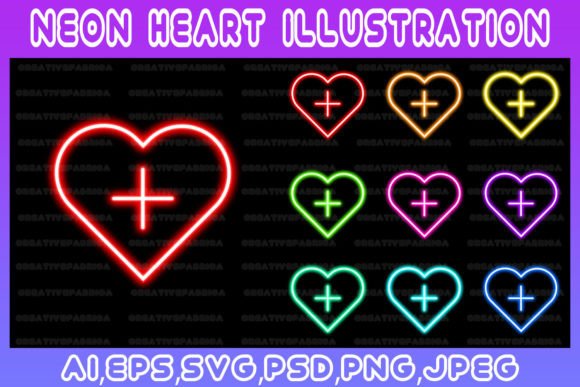 Download Heart Neon Line Illustration Art Vector - Vector Collection