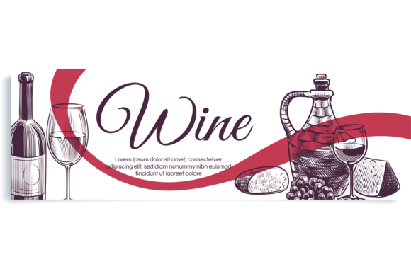 Download Wine Banner. Alcohol Promo. Hand Drawn E - Promo Collection