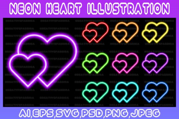 Download Heart Neon Line Illustration Art Vector - Vector Collection