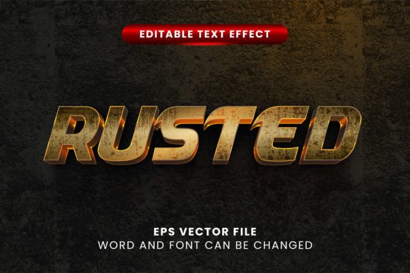 Download 3d Rusted Metal Vector Text Effect - Vector Collection